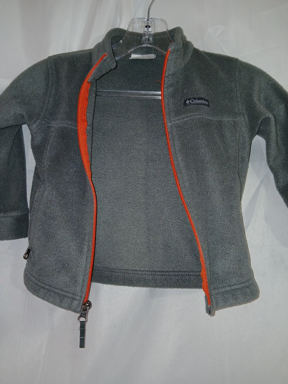 Columbia Gray Fleece Jacket with Orange Zipper